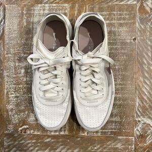 Nike Womens‎ Cream White Suede Mesh  NSW WFFL 1 Sneakers Shoes Size 7.5